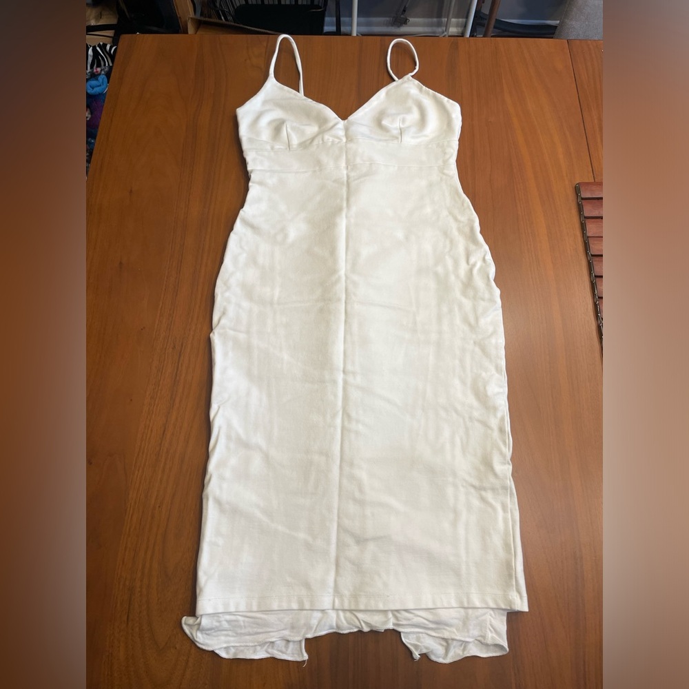 Lulu’s white bodycon midi dress